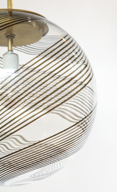  Venini Venini Glass And Brass Pendant