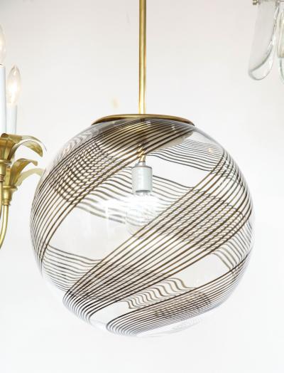  Venini Venini Glass And Brass Pendant