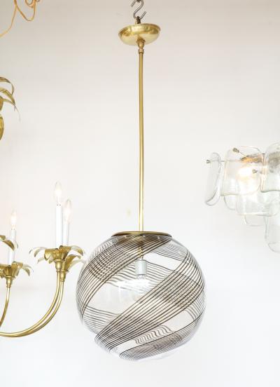  Venini Venini Glass And Brass Pendant
