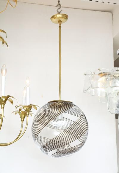  Venini Venini Glass And Brass Pendant