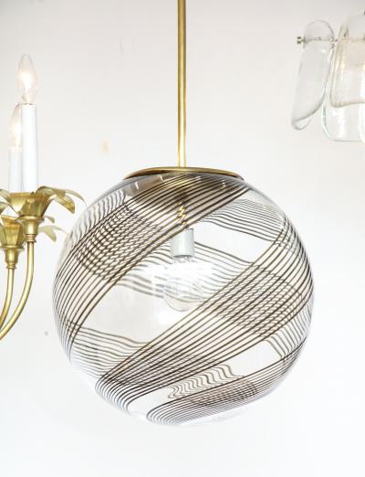  Venini Venini Glass And Brass Pendant