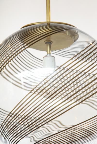  Venini Venini Glass And Brass Pendant