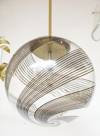  Venini Venini Glass And Brass Pendant