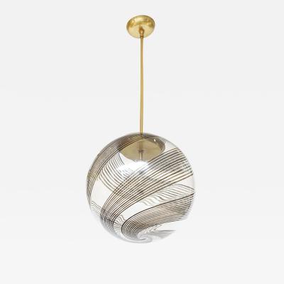  Venini Venini Glass And Brass Pendant