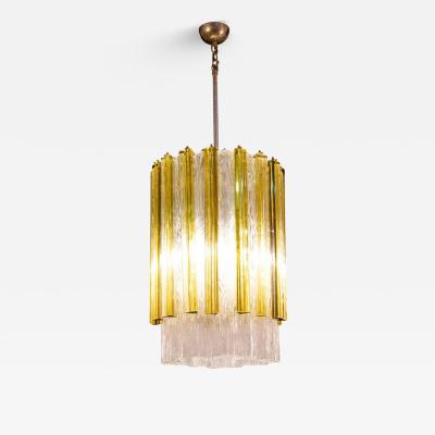  Venini Venini Mid Century Gold Triedi and Tronchi Chandelier or Lantern Murano 1960