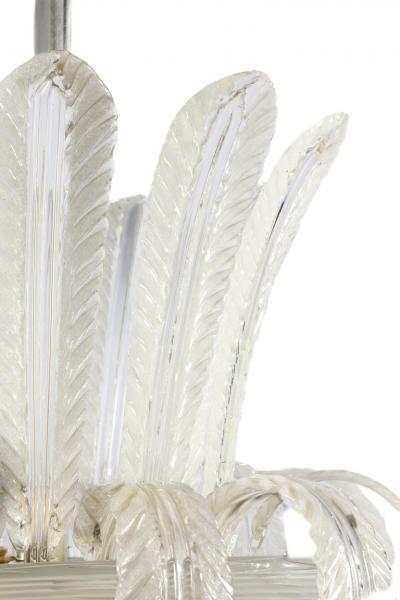  Venini Venini Murano Glass Elegant Art Deco Chandelier Attributed to Tommaso Buzzi 1940