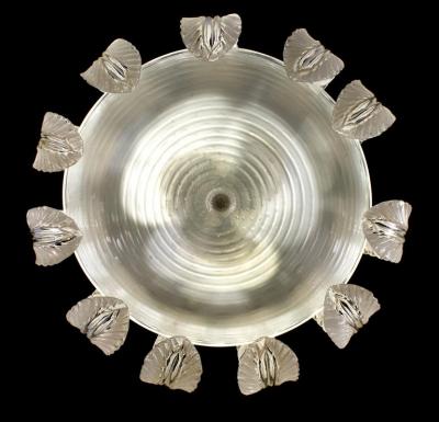  Venini Venini Murano Glass Elegant Art Deco Chandelier Attributed to Tommaso Buzzi 1940