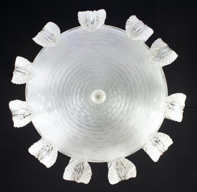  Venini Venini Murano Glass Elegant Art Deco Chandelier Attributed to Tommaso Buzzi 1940