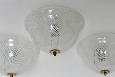  Venini Venini Murano glass flush mount ceiling light Italy 1960s