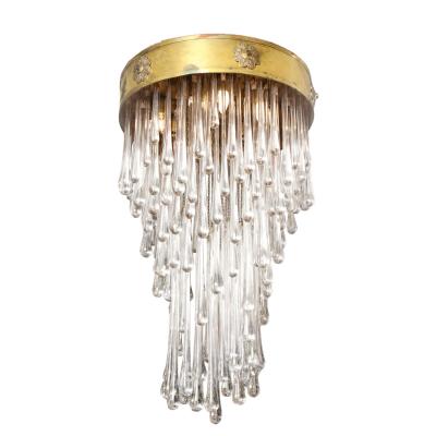  Venini Venini Stunning Glass Teardrop Chandelier 1950s