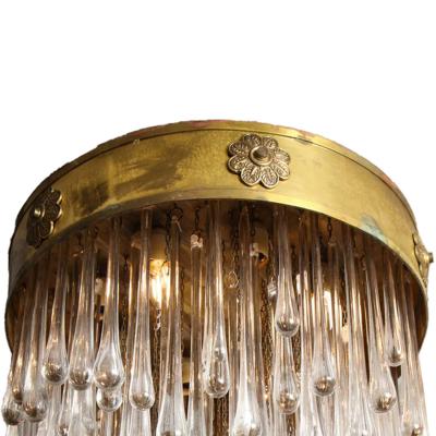  Venini Venini Stunning Glass Teardrop Chandelier 1950s