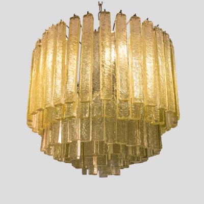  Venini Venini olive green Martellate Murano glass rod ceiling light