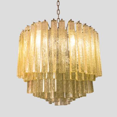 Venini Venini olive green Martellate Murano glass rod ceiling light