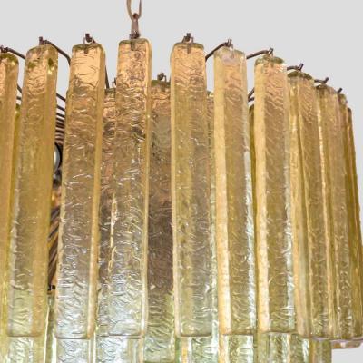  Venini Venini olive green Martellate Murano glass rod ceiling light