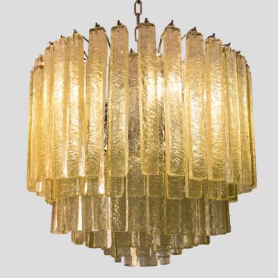  Venini Venini olive green Martellate Murano glass rod ceiling light