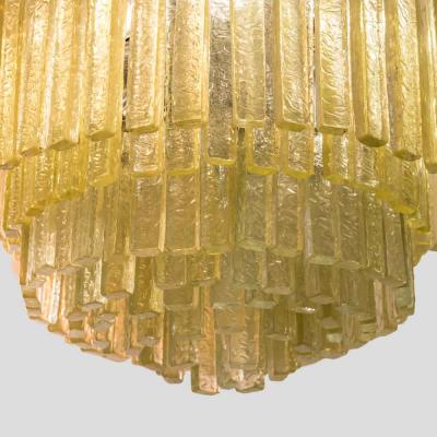  Venini Venini olive green Martellate Murano glass rod ceiling light
