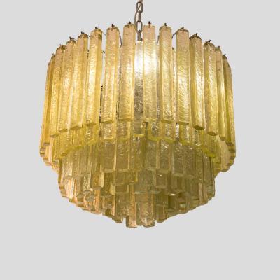  Venini Venini olive green Martellate Murano glass rod ceiling light