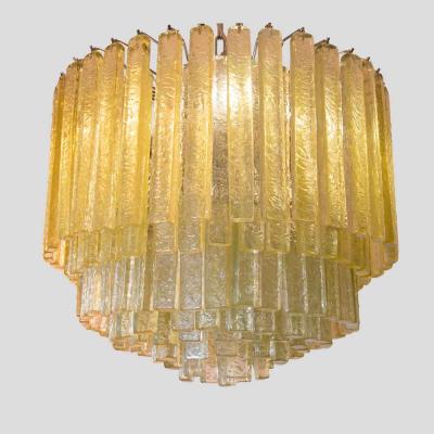  Venini Venini olive green Martellate Murano glass rod ceiling light
