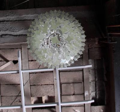  Venini Very Huge Murano Glass Spiral Chandelier in the Manner of Venini
