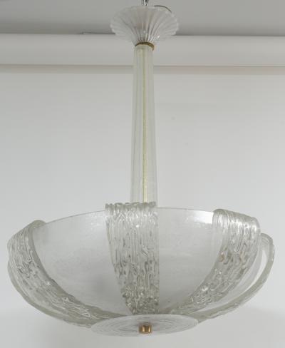 Venini Vintage Murano Icy Venini Ceiling Fixture UL Certified