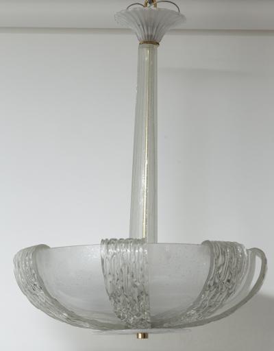  Venini Vintage Murano Icy Venini Ceiling Fixture UL Certified