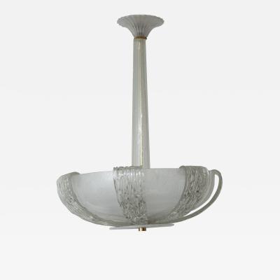  Venini Vintage Murano Icy Venini Ceiling Fixture UL Certified