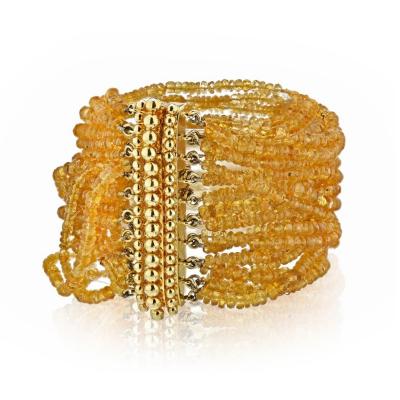  Verdura VERDURA 18K YELLOW GOLD MULTI BEAD CITRINE STRING BRACELET