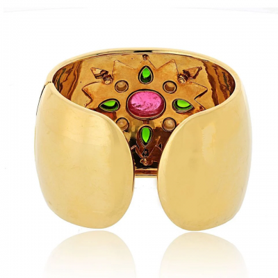  Verdura Verdura 18K Yellow Gold Maltese Cross Sunburst Bracelet