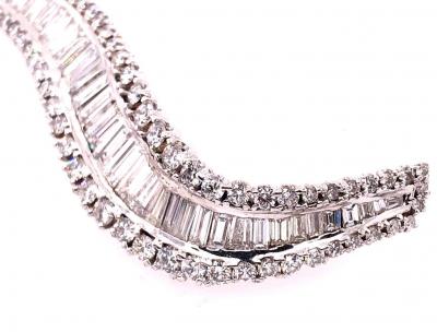  Verdura Verdura Baguette and Round Diamonds Brooch Pin 10 Carat TDW