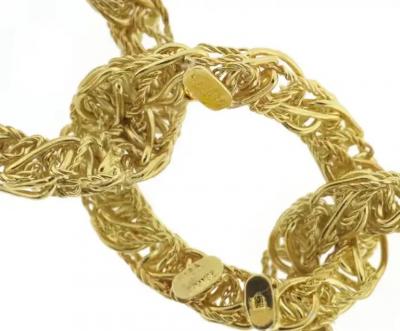  Verdura Verdura Long Gold Woven Link 32 Inch Necklace