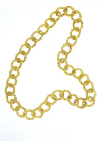  Verdura Verdura Long Gold Woven Link 32 Inch Necklace