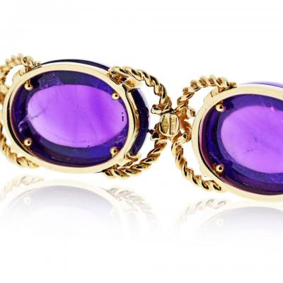  Verdura Verdura Pebble 18K Yellow Gold Amethyst One Line Bracelet