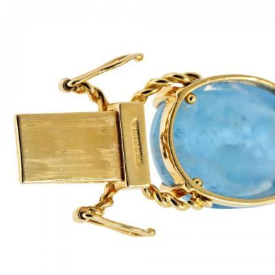  Verdura Verdura Pebble 18K Yellow Gold Aquamarine And Diamond Bracelet
