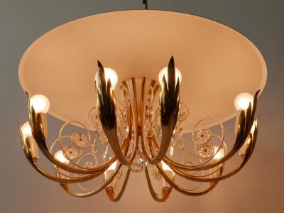  Vereinigte Werkst tten Elegant 10 Flamed Chandelier or Ceiling Lamp by Vereinigte Werkst tten 1950s