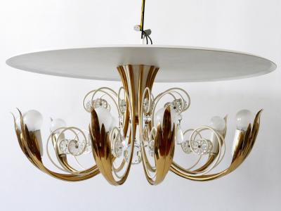  Vereinigte Werkst tten Elegant 10 Flamed Chandelier or Ceiling Lamp by Vereinigte Werkst tten 1950s