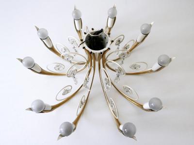  Vereinigte Werkst tten Elegant 10 Flamed Chandelier or Ceiling Lamp by Vereinigte Werkst tten 1950s