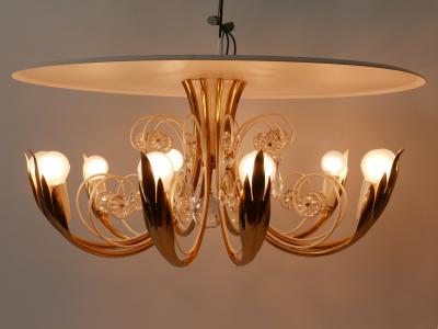  Vereinigte Werkst tten Elegant 10 Flamed Chandelier or Ceiling Lamp by Vereinigte Werkst tten 1950s
