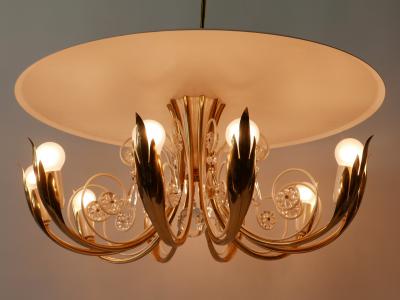  Vereinigte Werkst tten Elegant 10 Flamed Chandelier or Ceiling Lamp by Vereinigte Werkst tten 1950s