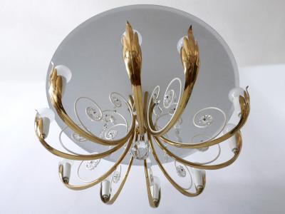  Vereinigte Werkst tten Elegant 10 Flamed Chandelier or Ceiling Lamp by Vereinigte Werkst tten 1950s