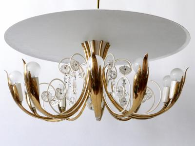  Vereinigte Werkst tten Elegant 10 Flamed Chandelier or Ceiling Lamp by Vereinigte Werkst tten 1950s