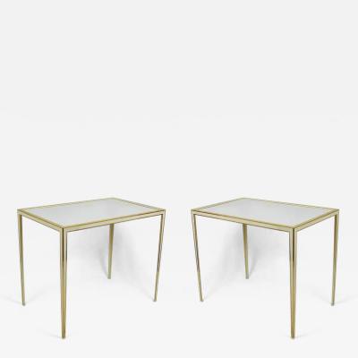  Vereinigte Werkst tten F r Kunst Im Handwerk A Pair of Vereinigte Werkst tten Brass White Mirror Tables Germany 1970s
