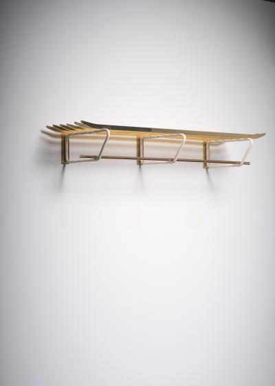  Vereinigte Werkst tten F r Kunst Im Handwerk Brass and white metal coat rack Austria 1950s