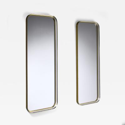  Vereinigte Werkst tten F r Kunst Im Handwerk Large Pair of Rectangular Brass and White Hallway Mirrors Germany 1950s