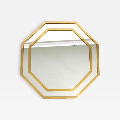  Vereinigte Werkst tten Huge Extraordinary 1970s Octagonal Brass Wall Mirror by Vereinigte Werkst tten
