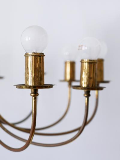  Vereinigte Werkst tten M nchen Rare 12 Armed Brass Chandeliers or Pendant Lamps by Vereinigte Werkst tten 1950s