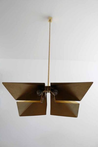 Vereinigte Werkst tten M nchen Rare Brass Pendant Lamp by Vereinigte Werkst tten M nchen Germany 1970s