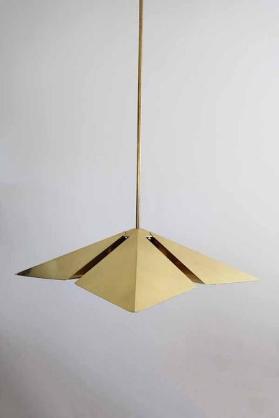  Vereinigte Werkst tten M nchen Rare Brass Pendant Lamp by Vereinigte Werkst tten M nchen Germany 1970s