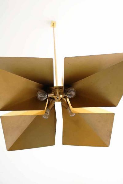  Vereinigte Werkst tten M nchen Rare Brass Pendant Lamp by Vereinigte Werkst tten M nchen Germany 1970s