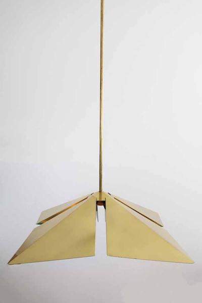  Vereinigte Werkst tten M nchen Rare Brass Pendant Lamp by Vereinigte Werkst tten M nchen Germany 1970s