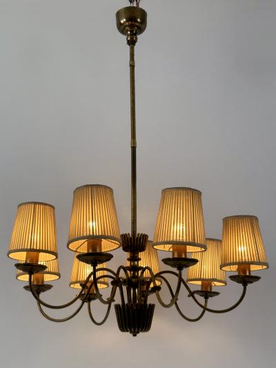  Vereinigte Werkst tten M nchen Rare Mid Century Eight Armed Chandelier by Vereinigte Werkst tten Germany 1950s